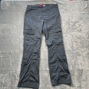 Unionbay Womens Gray Low Rise Bootcut Twill Military Cargo Pants Size 11 W 30